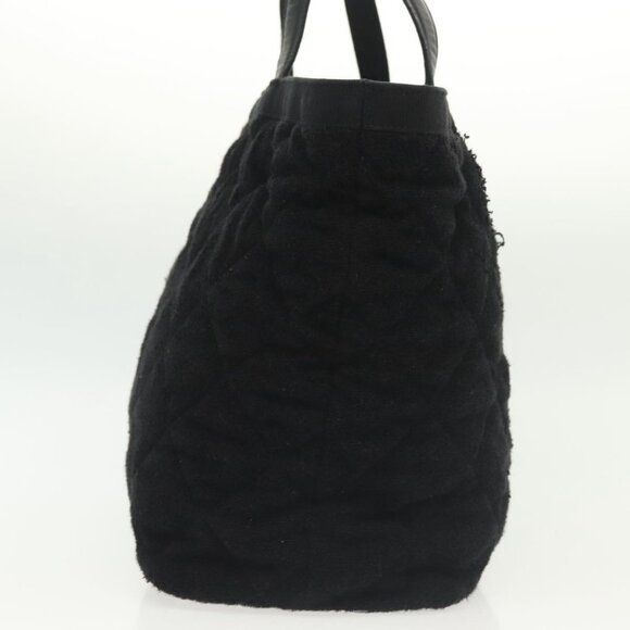 CHANEL Matelasse COCO Mark Tote Bag pile Black Silver CC Auth BA4775 - Picture 6 of 16